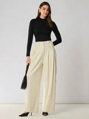 Women’s Apricot High Waist Straight Leg Drawstring Pants